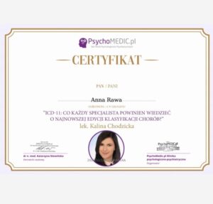 Ania Rawa Psychologist qualification at Polish Language Therapy London