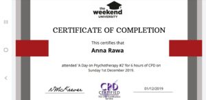 Ania Rawa Psychologist qualification at Polish Language Therapy London