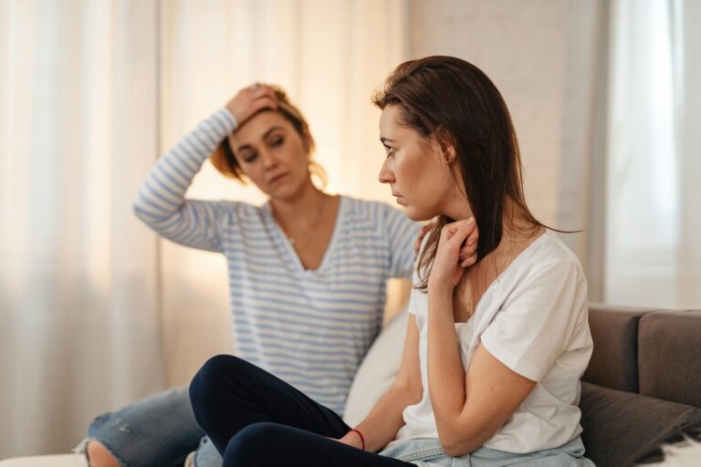 Image of a woman post trauma working with a therapist through EMDR. Image courtesy Pexels.com